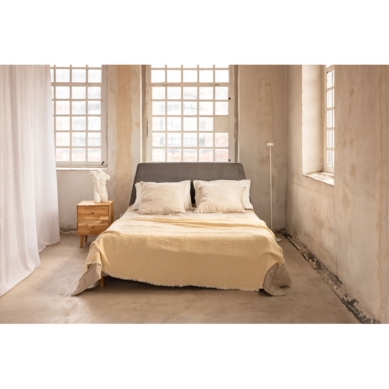 Upholstered Bed, 180 x 200 cm, Blue