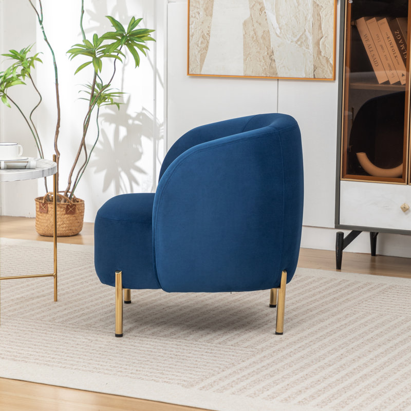 Chaise d'appoint rembourrée Edward, Marine