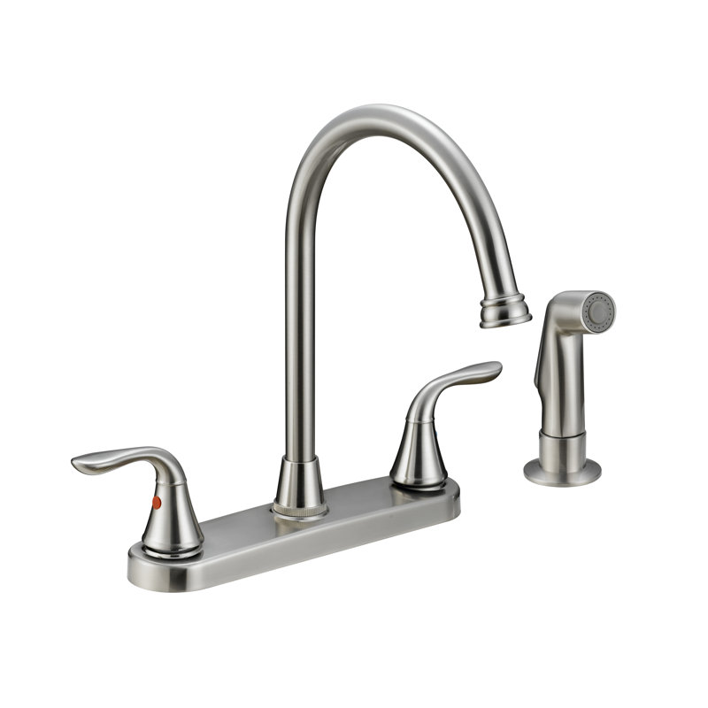 Robinet de cuisine avec douchette latérale BK Products, Nickel brossé