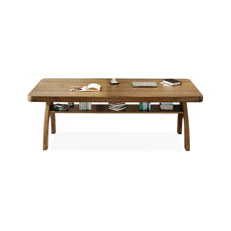 Bureau rectangulaire en bois massif brun clair, H 29,53 po x l 62,99 po x P 27,56 po