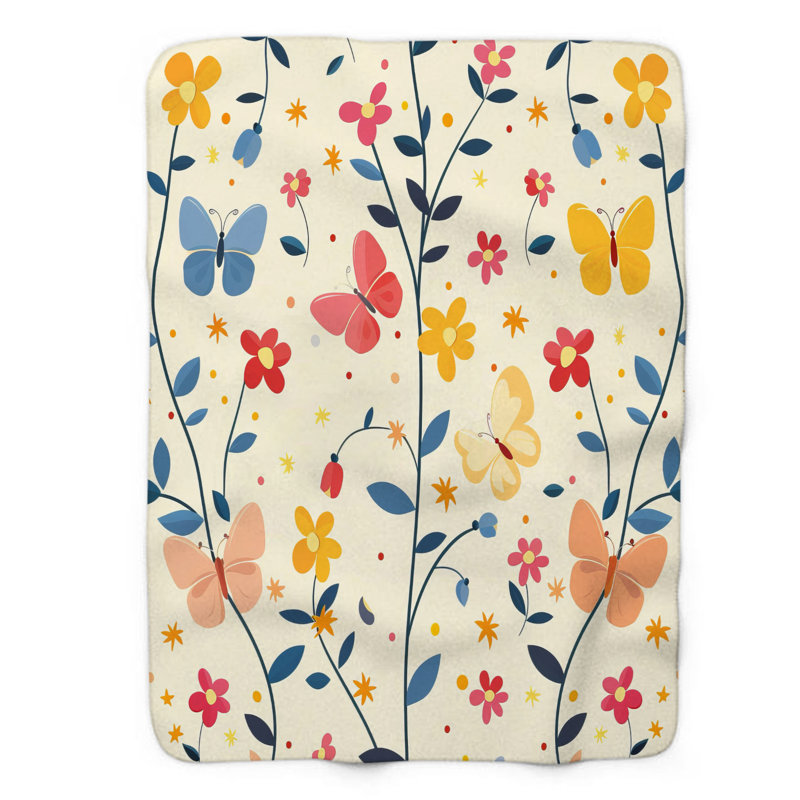 Fluttering Love - 1 Piece Blanket, Queen