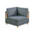 Modern Living Room 6Pc Sectional With Steel Grey Fabric & Contemporary Fabric, Wood Legs Cushion Back