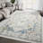 Oriental Machine Made Polypropylene Area Rug in Beige/Blue/Gray-1460552645