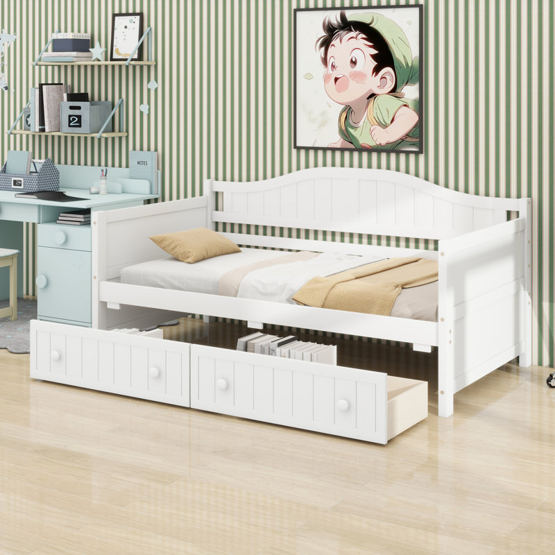 Convertible Sofa Daybed Featuring Convenient Under-Bed Drawers