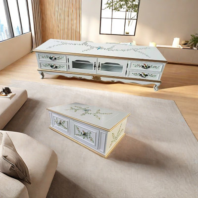 Handmade art TV cabinet coffee table
