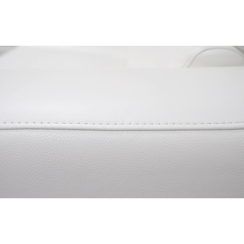 Lousha Upholstered 78'' Power Reclining Sofa, White Genuine Leather