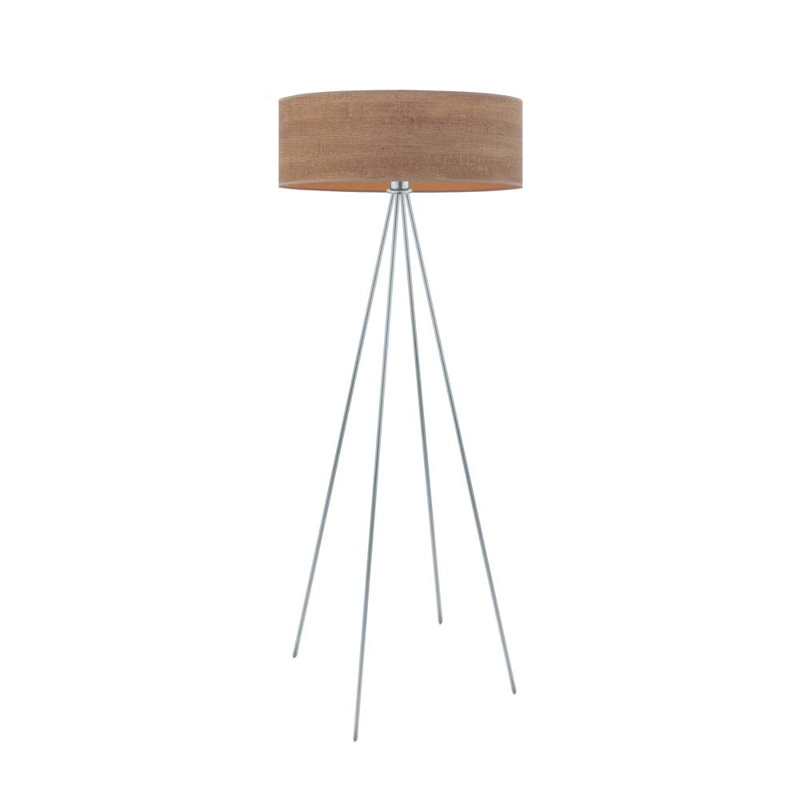 Broderick 157 H cm Novelty Floor Lamp, Light Brown, Brushed Nickel