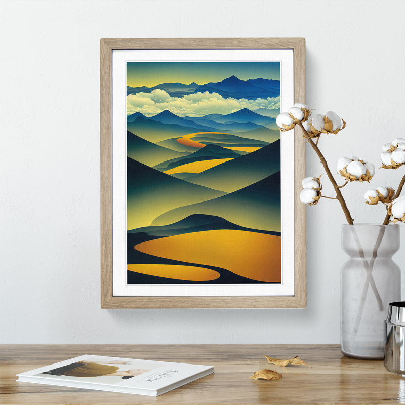 Abstract Mountain Landscapes No.3 - Wall Art, Paper, White, 34cm h x 25cm W