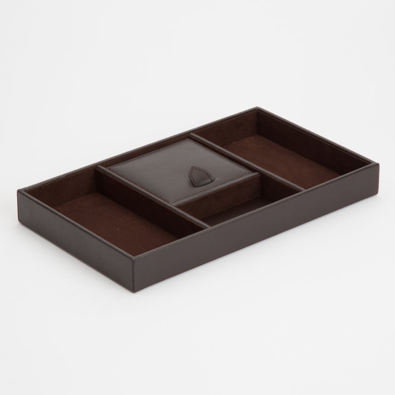 Blake Leather Jewelry Organizer Tray, Brown