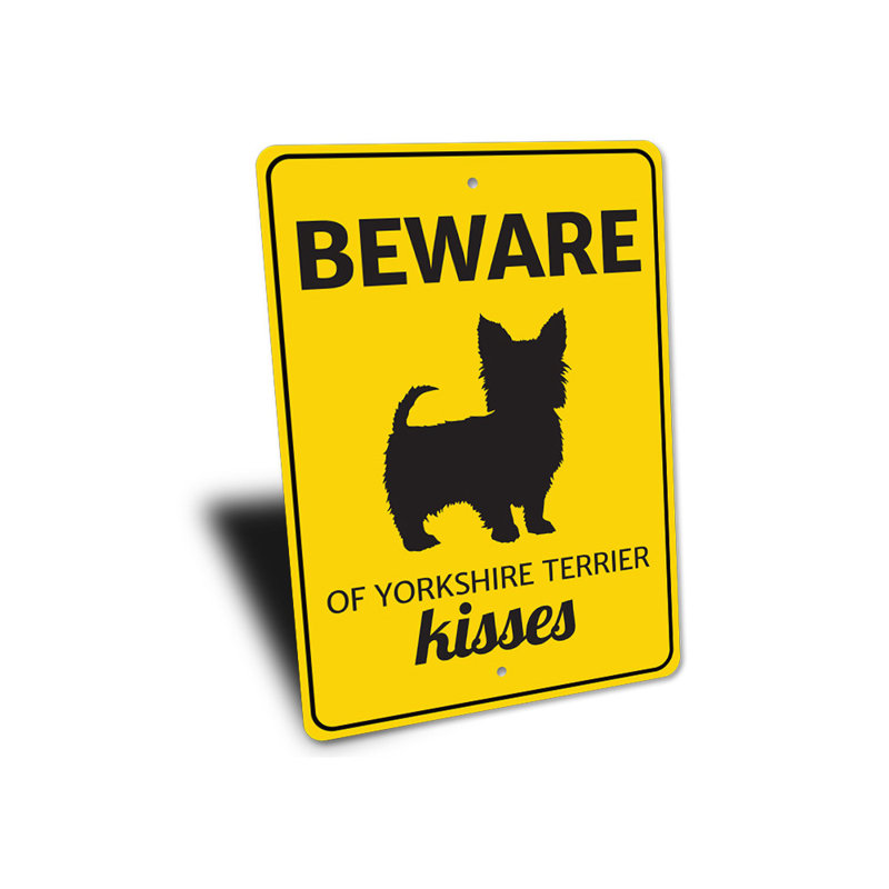 Plaque en aluminium Yorkshire Terrier, H 14 po x l 10 po x P 0,04 po