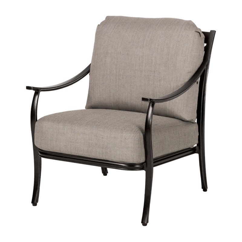 Edge Lounge Chair with Sunbrella Cushions, Midnight Gold, Cast Ash Sunbrella® Plainweave