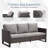 Naresa 3-Piece Outdoor Wicker Sofa Set  3-Seat Rattan Sofa & Ottomans Set-357736549