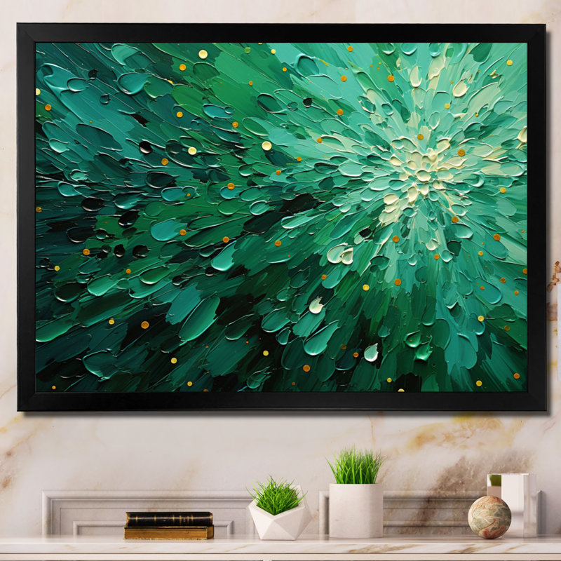Décoration murale Emerald Euphoria II - Paysages abstraits, Cadre photo unique, H 24 po x l 32 po, Noir
