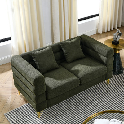 Canapé modulaire 60 pouces - tissu, 2 coussins, attrait moderne, siège confortable et élégant