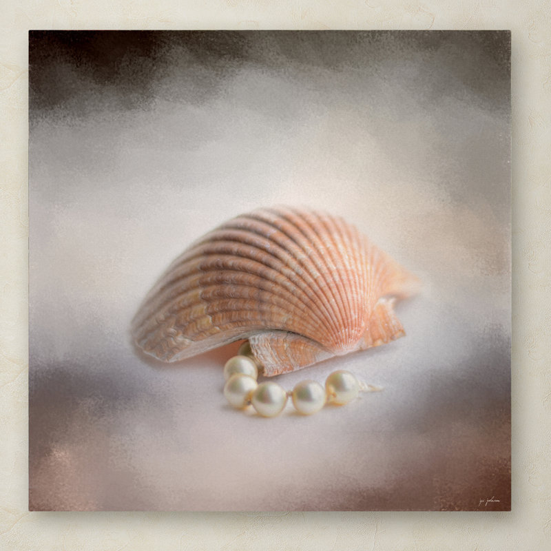 «Sea Shell and Pearls» de Vidur, impression sur toile tendue, H 24 po x l 24 po