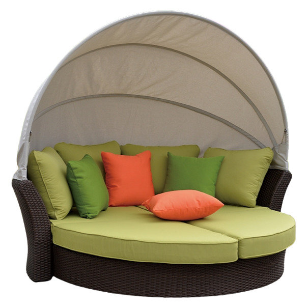 Behling canopy patio daybed with deals cushions