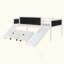 Loft Bed Wood Bed with Two Storage Boxes-129021748