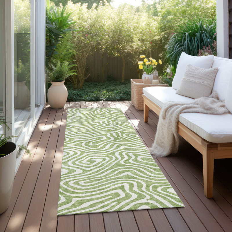Evalora Aloe Washable Indoor-Outdoor Rug - , 2'3" x 7'6"