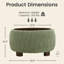 Upholstered Round Storage Ottoman with Wooden Tray-1296126158