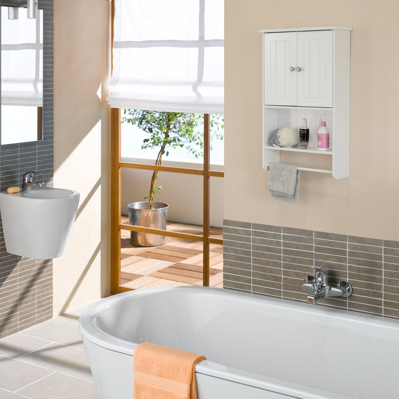 Codye Solid Wood Wall Bathroom Cabinet, White