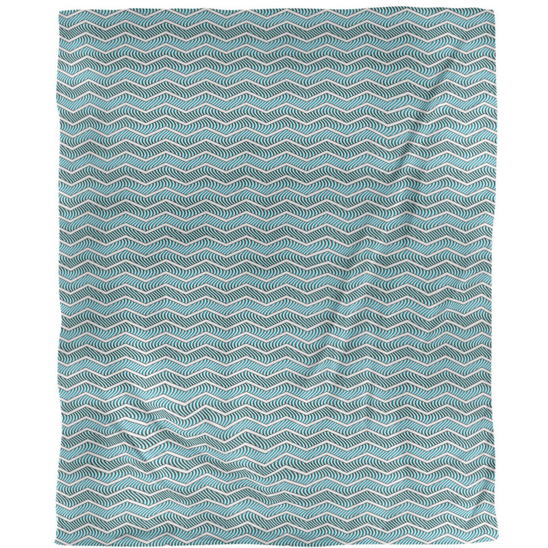 Housse de couette simple Rhonda Cheval Wavy Chevrons, Bleu sarcelle, Housse de couette pour très grand lit, Microfibre