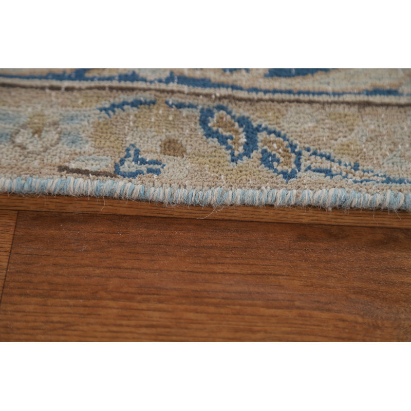 Tapis unique en laine noué à la main de style années 1960 de 9 pi 9 po x 12 pi 11 po sahitya 1960S