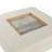 Table basse Austin Allen James - carrée - revêtement crème avec pieds en acrylique transparent