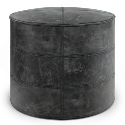 Connor - Round Pouf - Distressed 