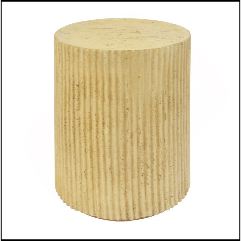 Table d'appoint cylindrique MGO, texture semblable au bois, couleur brun antique