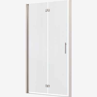 Universal Pivot Shower Door With 1/4" Tempered Glass - 30-31 3/8" Width, Finish Handle, 72" Height