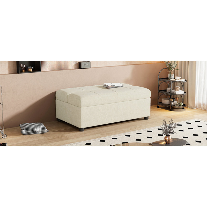 Lit simple escamotable avec repose-pieds et lit d'invité convertible avec matelas, Chenille blanche