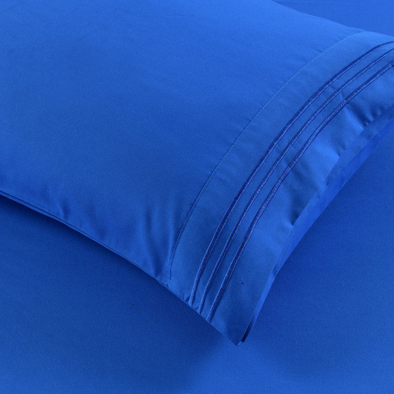 Ensemble de draps WF-BSS4-E, Ensemble de draps pour lit simple + drap-housse + , Bleu royal