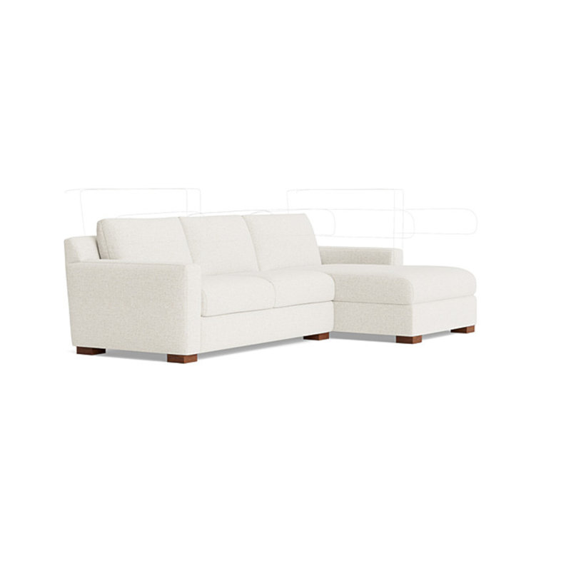 Catalina Chaise Sectional, Performance Weave - Carrot, Right Hand Facing