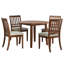 Ensemble de table de salle à manger 5 pièces pour 4 personnes, 1 table de salle à manger pliante en bois + 4 chaises rembourrées, conception compacte pour petits appartements et salles à manger - Brun-208139855-208139842
