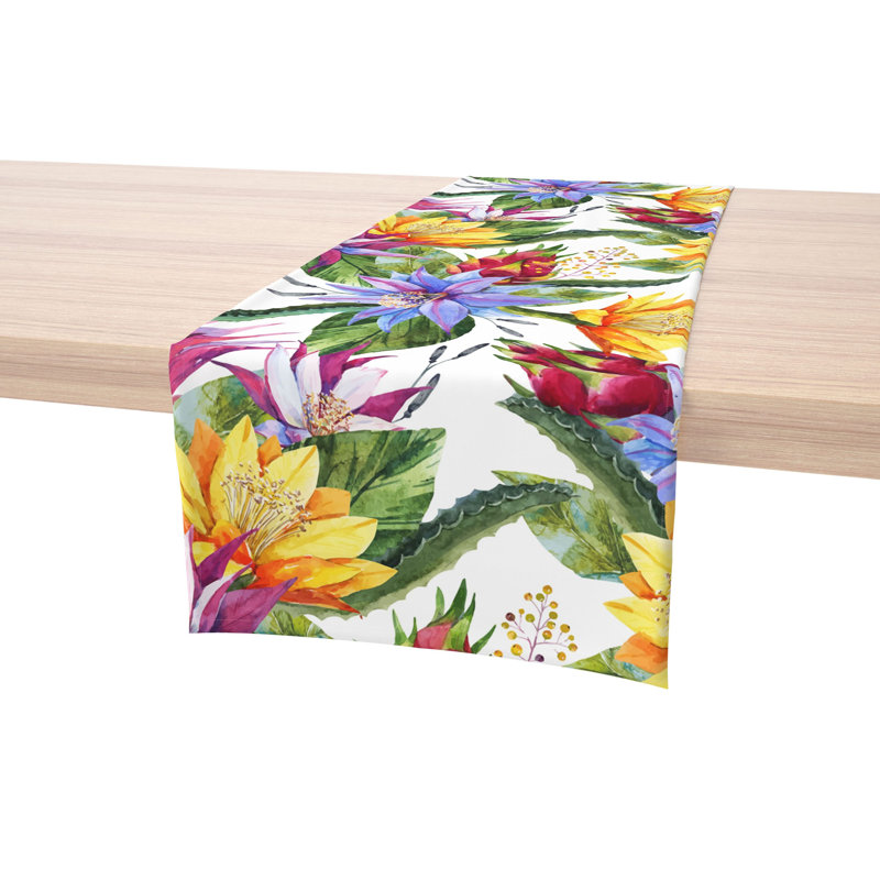 Table Runner, 100% Cotton, Floral 191, 72" x 16"