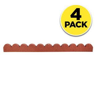 4 ft SmartLoc Red Rubber Lawn Edging (Ensemble de 4)