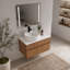 Meuble-lavabo mural 32 po avec lavabo d'art en céramique, 2 portes à fermeture douce et 1 tiroir