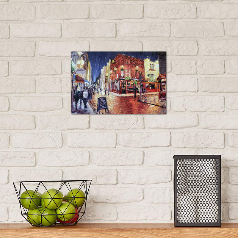 Temple Bar Small by Roger - Wrapped Canvas Painting, 20.32 cm H x 30.48 cm W