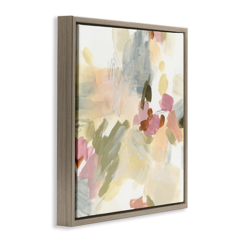 "Soft Restless Abstraction", art mural sur toile flottante par June Erica Vess, Cadre flottant orme Montalcino