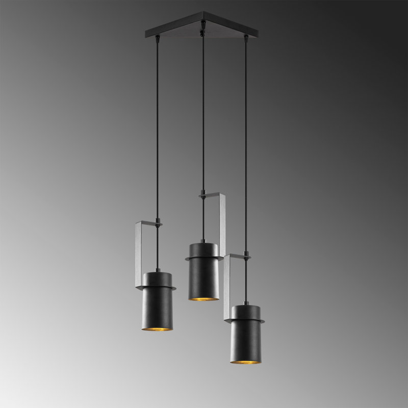 Luminaire suspendu cylindrique en grappe 3 lumières Maturin