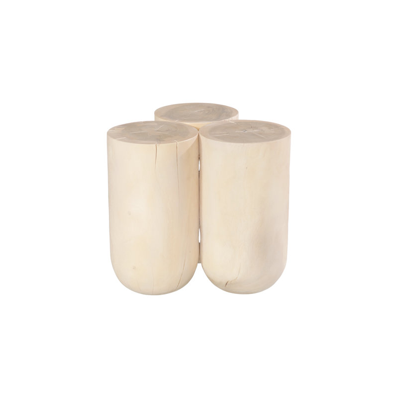 Triflora Side Table, Bleached, Small, 16" H x 18" W x 18" D