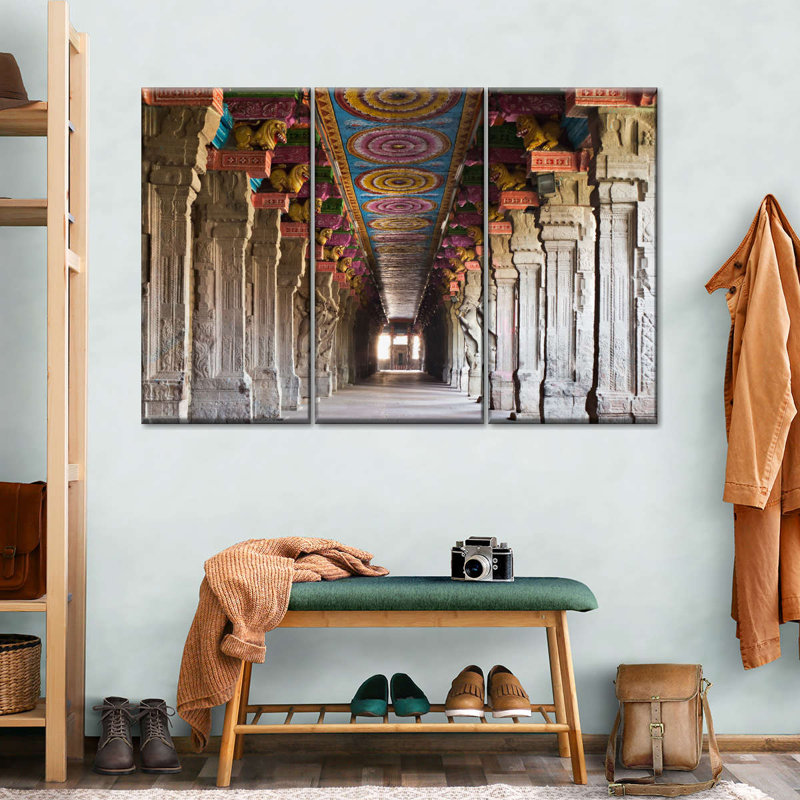 Ensemble de 3 colonnes sur toile Meenakshi, H 48 po x l 74 po x P 1,25 po