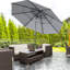 Parasol de marché extérieur gris foncé 9 pi 3 po avec manivelle et bouton-poussoir inclinable pour terrasse avec patio jumelé