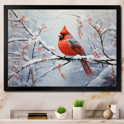 Canada Red Cardinal Bird Winter Wonderland IV - Canada Wall Art