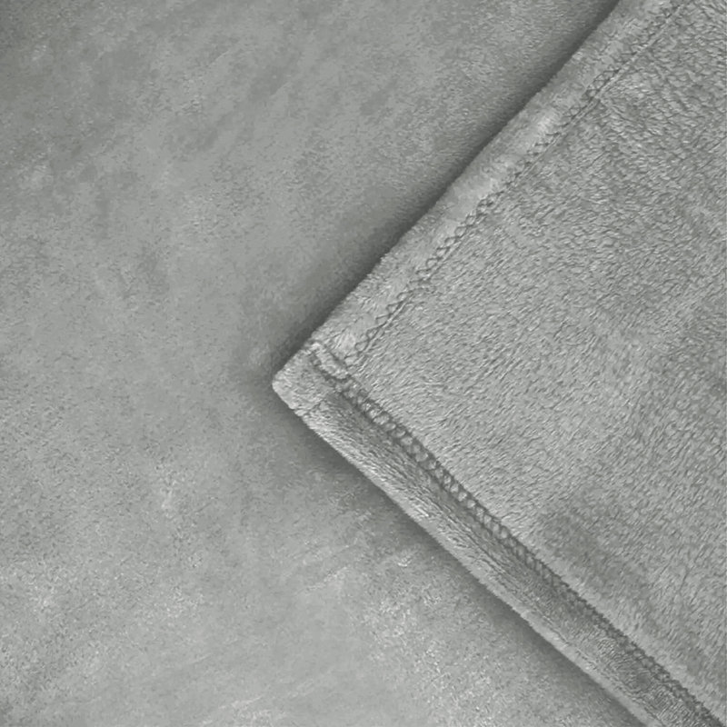 Jyon Soft Touch Mink Faux Fur Throw/Blanket, Silver, Double