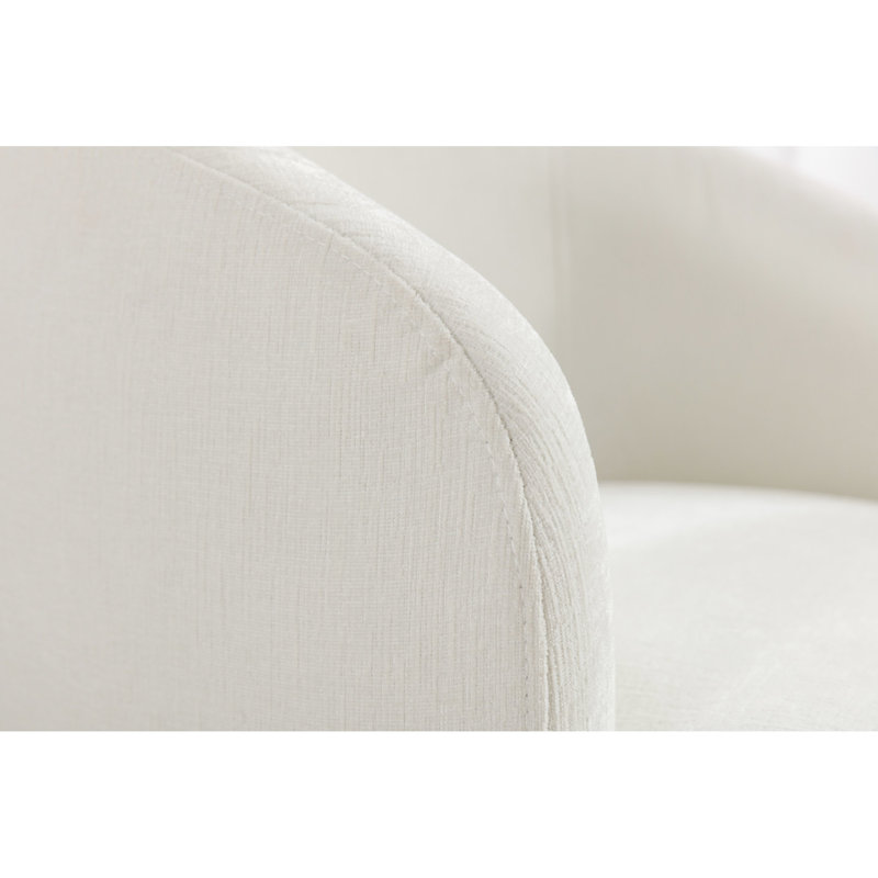 Fauteuil rembourré en chenille, Ivoire ivoire