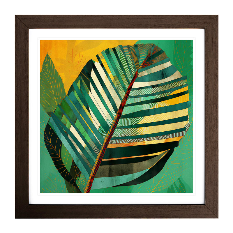 Tropical Leaf Constructivism No.3 - Framed Print, Walnut