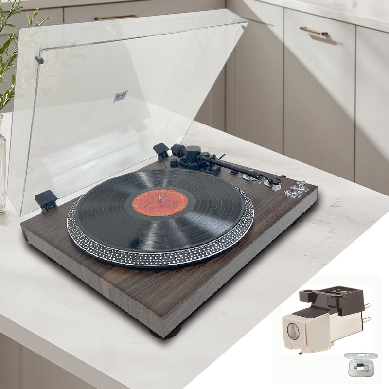 Tourne-disque à courroie CrosAudio Vintage avec sortie Bluetooth et cartouche AT-3600L