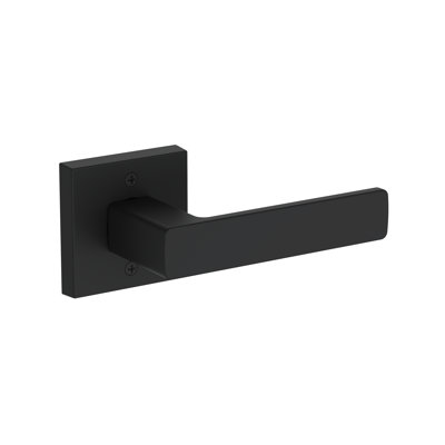 Sharpewood Passage Lever with Contemporary Square Rose in Non-lacqered Brass
