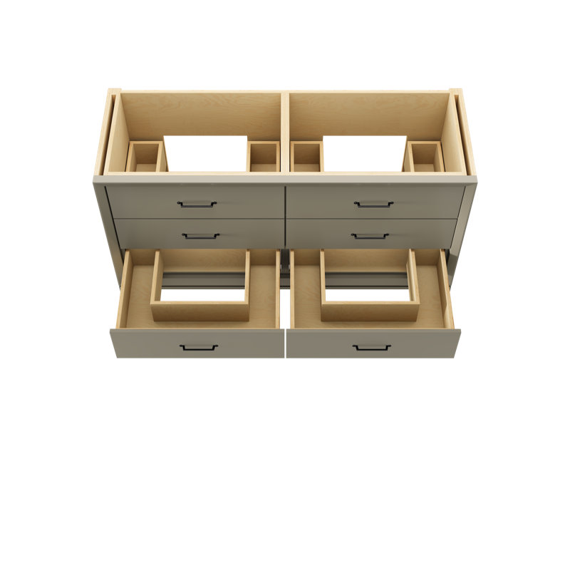 Alexandra Double Drawer Bath Vanity, French Olive, 60", Matte Black